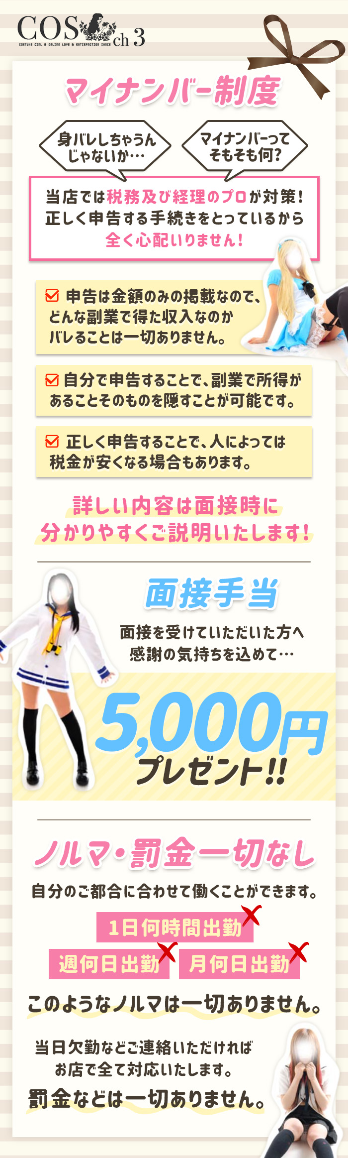 当店は女の子の意見を取り入れ、より仕事のしやすい環境作りに励んでおります!